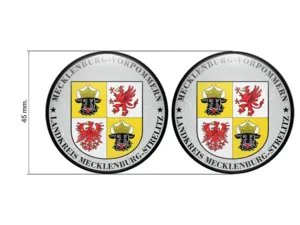 Klebemarke TÜV Landkreis Mecklenburg-Strelitz Nummernschild plakette